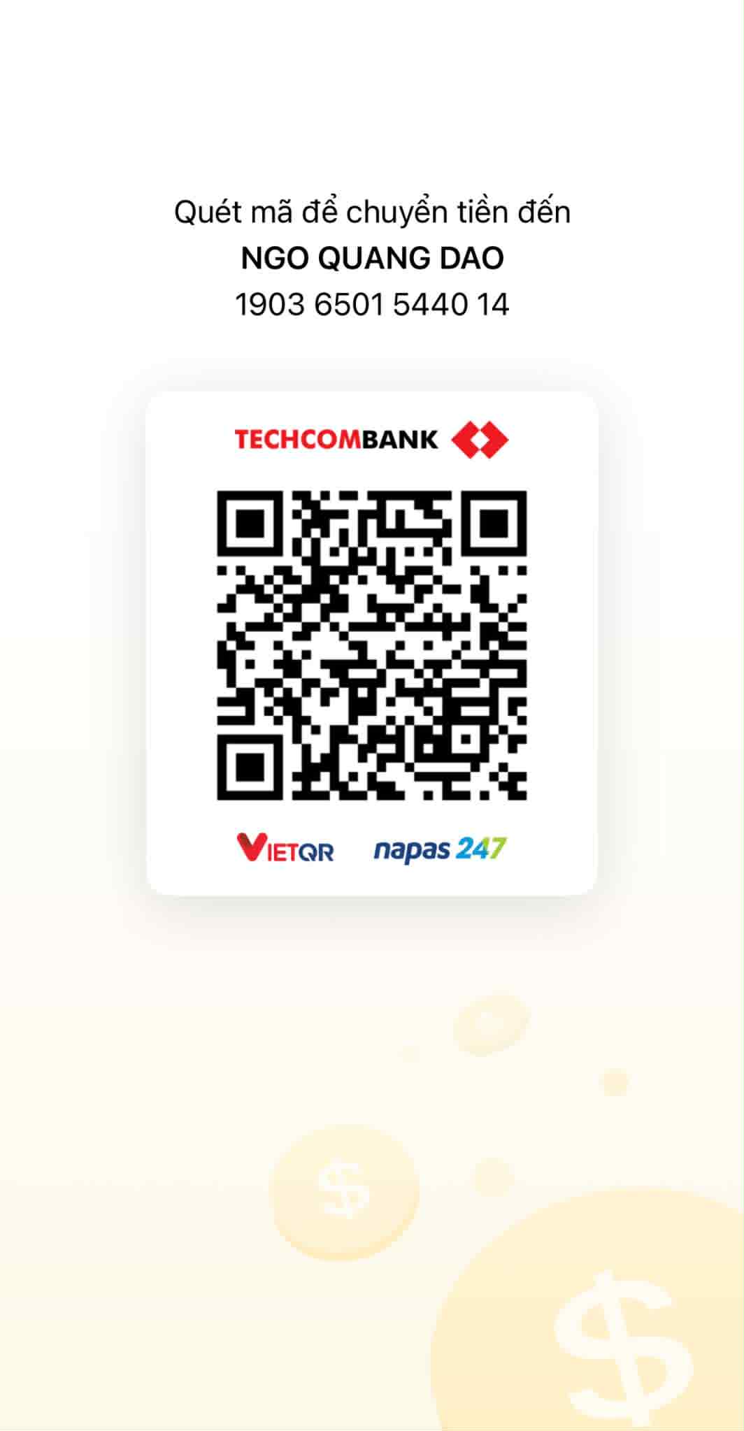 QR Code chuyển khoản